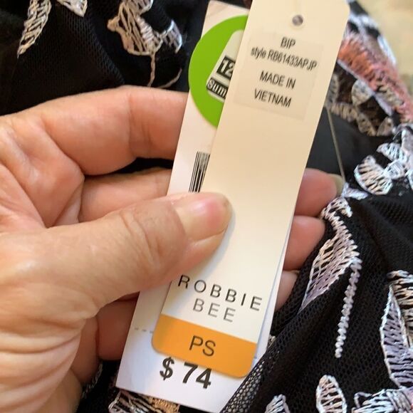 NWT Robbie Bee black embroidered summer dress - Picture 7 of 9